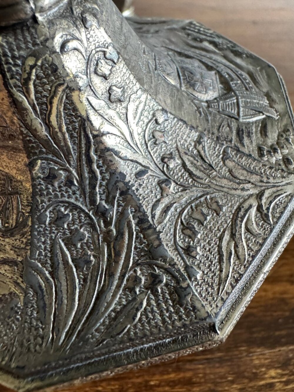 Pair of Etched Silver-Tone Repousse Candle Holders - Picture 8 of 14